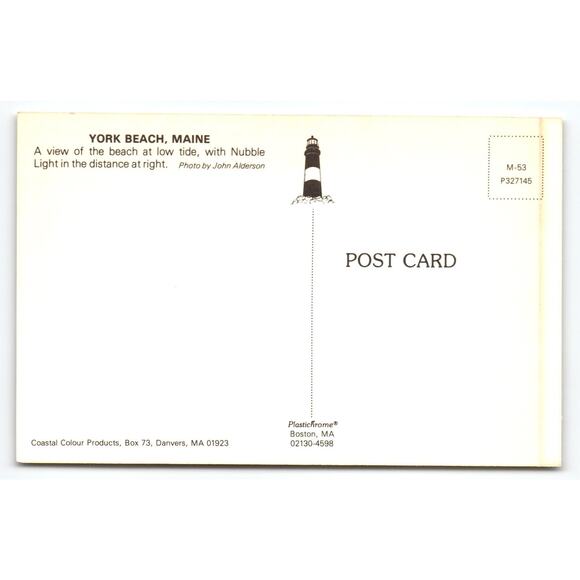 Vintage York Beach Maine Postcard with Nubble Light Lighthouse Lithograph - Picture 2 of 2